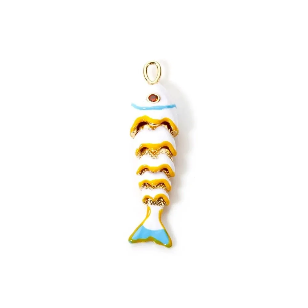 Carp Plated Enamel Fish Charms 3D Jewelry Accessories Movable Mini Metal Fish DIY Pendants Waterproof Brass Colorful Small Koi