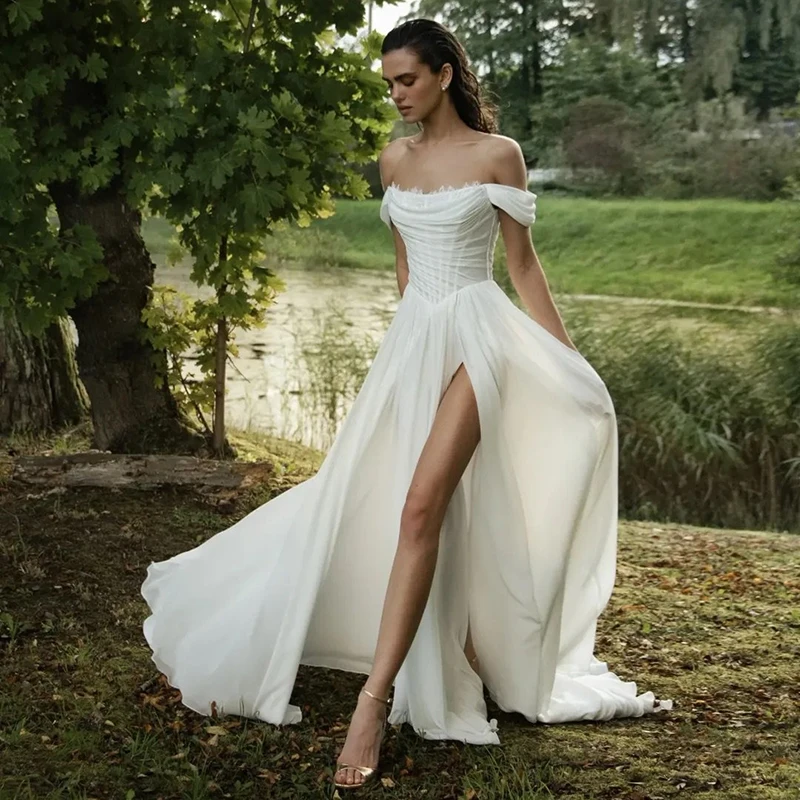 

Eightree Vestido de Noiva Renda 2026 Lace Wedding Dresses Women Off The Shoulder Bride Dress Vintage Wedding Gowns Customized