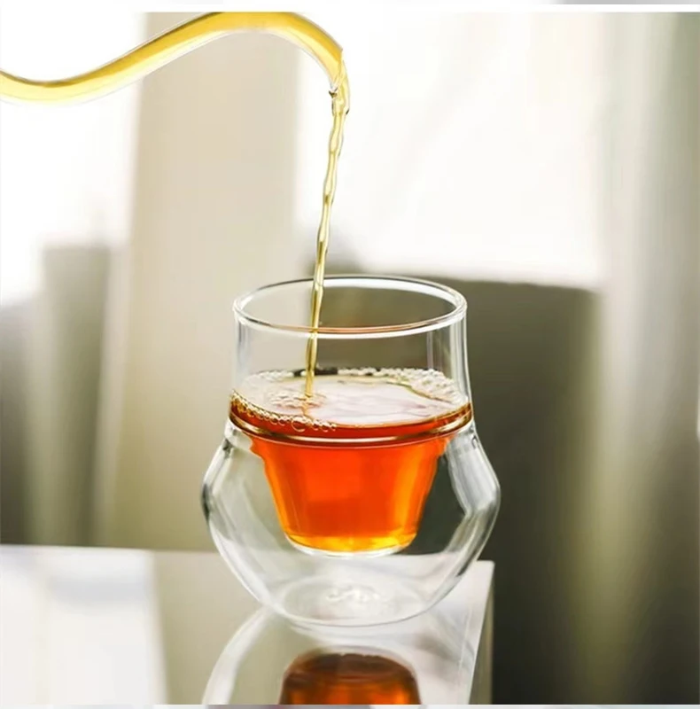 YWDL Neuer Kreativer Doppelwandiger Glasbecher Espresso-Kaffeetasse Verbrühungssicherer Milch-Party-Brandy-Wein-Teetasse 120/250/335ml – Detail 8