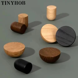 Wood Round Pull Knobs Natural Wooden Dresser Drawer Wardrobe Handle and Knobs For Cabinet Handle Furniture Hardware