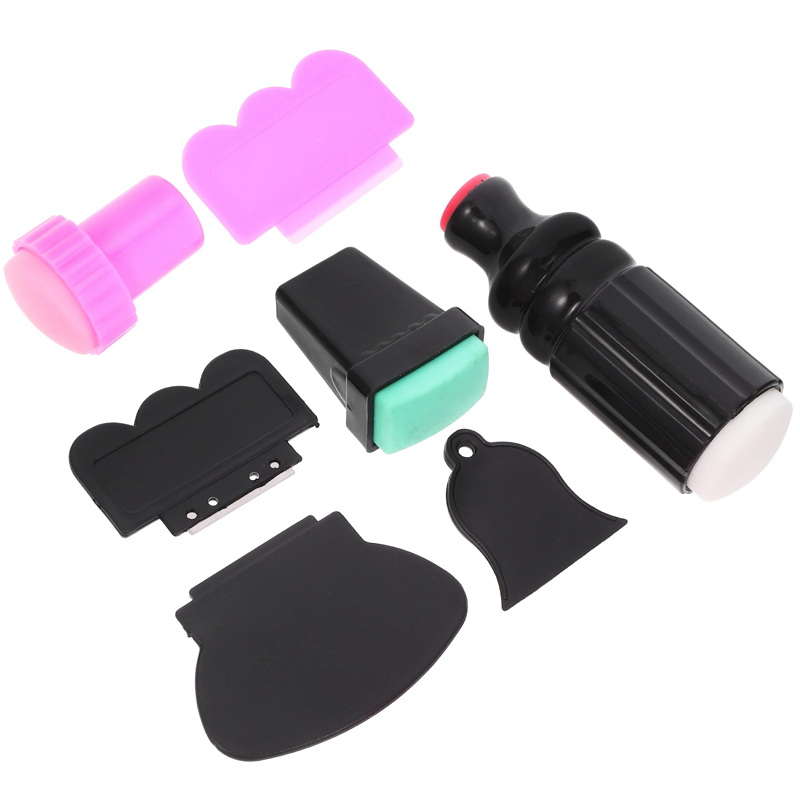 

7 Pcs Nail Stamper Kit Painted Seal Tools DIY Manicure Stamping Templates Art Accessories Soft Sponge Home Salon Wedding Party