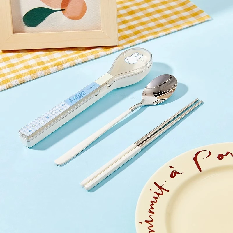 Ensemble de vaisselle Miffy créatif, vaisselle Portable à Dessert Simple, vaisselle sûre pour enfants, cadeaux de noël pour garçons et filles