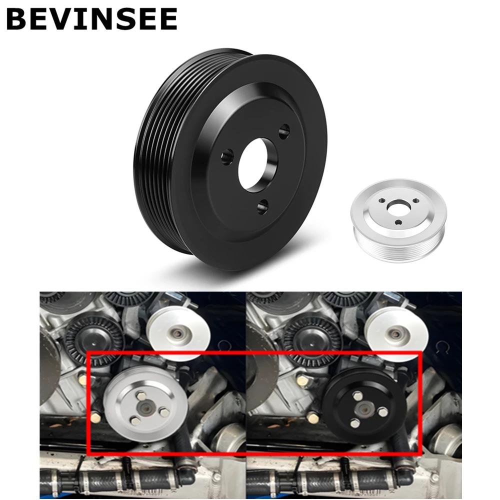 For BMW N54 E82 E90 E91 E93 Power Steering Pulley Heavy Duty Pulley For E88 135i 335i 335xi 2008-2010 BEVINSEE Car Accessories