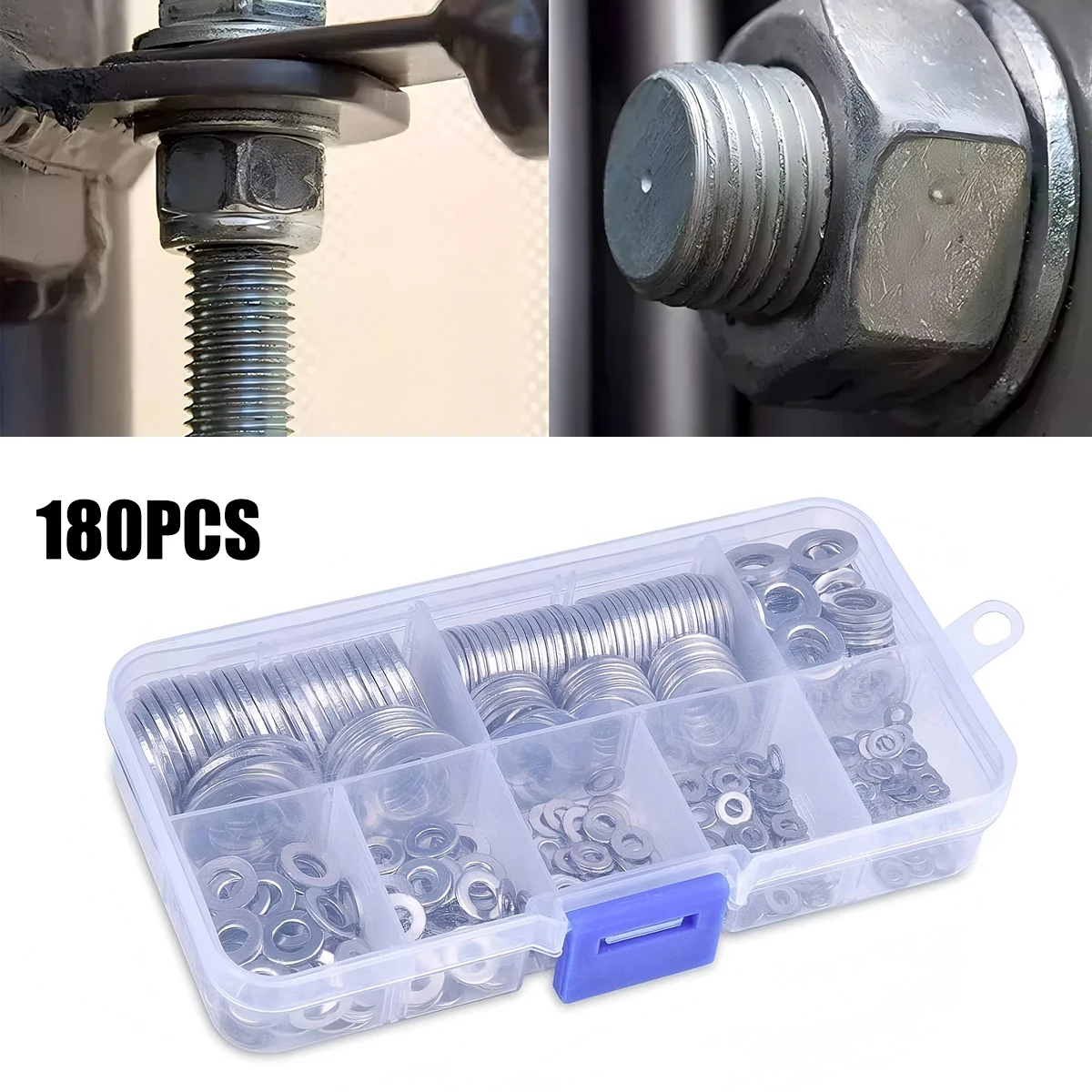 

180pcs Stainless Steel Sealing Solid Gasket Washer M2-M10 Sump Plug Oil For General Repair Seal Ring Set