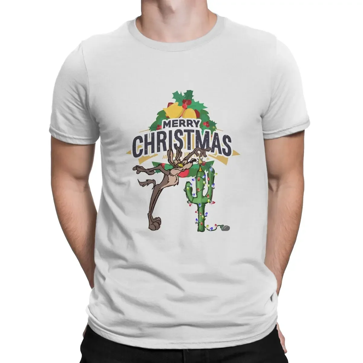 Merry Christmas BEEP BEEP Bird Wolf T Shirt Grunge Crewneck TShirt Polyester Streetwear