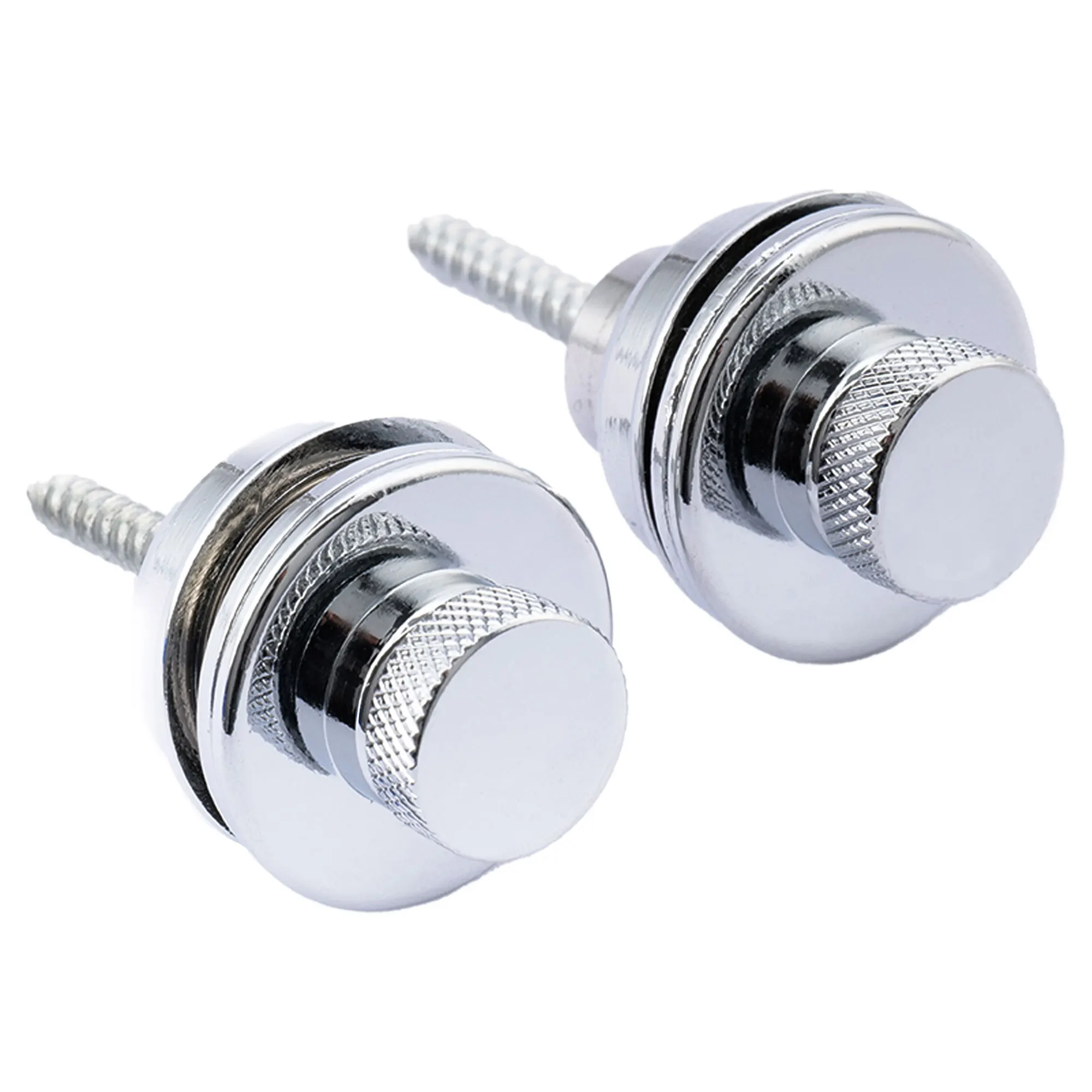 Musiclily Metall-Gitarren-Verriegelungsgurt mit flachem Kopf, Schlösser und Knöpfe, Straplocks für elektrische Akustikgitarre oder Bass (2er-Set)