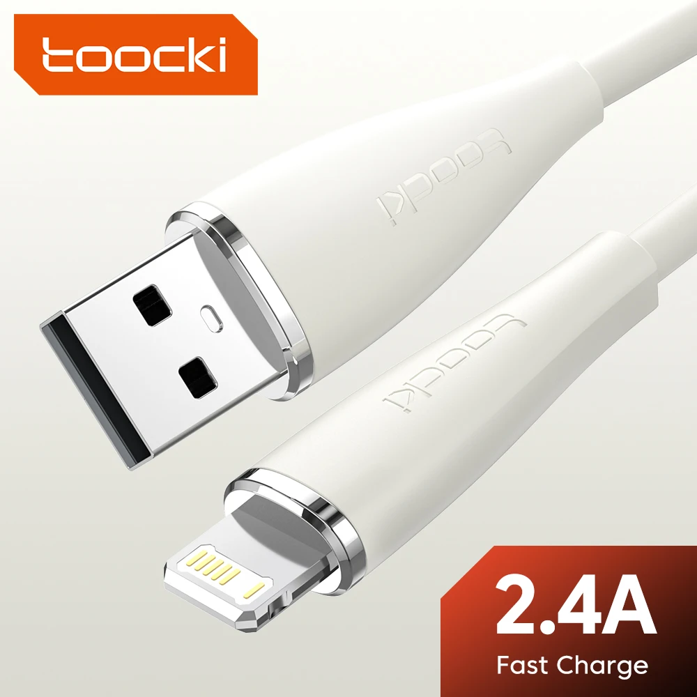 Toocki USB Lightning Cable 2.4A Fast Charging USB A to Lighting Cables for iPad iPhone 14 11 13 12 Pro Max Cable 0.25m 1m 2m 3m