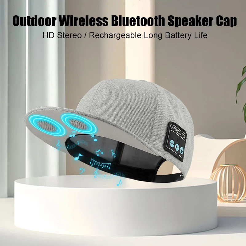 Bluetooth Headphones Hat Wireless Smart Loudspeaker Cap Headset Dual Speaker Outdoor Sports Music Peaked Cap Earphones With Mic