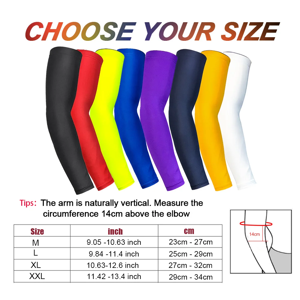 Breathable Quick Dry UV Protection Running Arm Sleeves Basketball Elbow Pad Fitness Armguards Summer Sports Cycling Arm Warmer