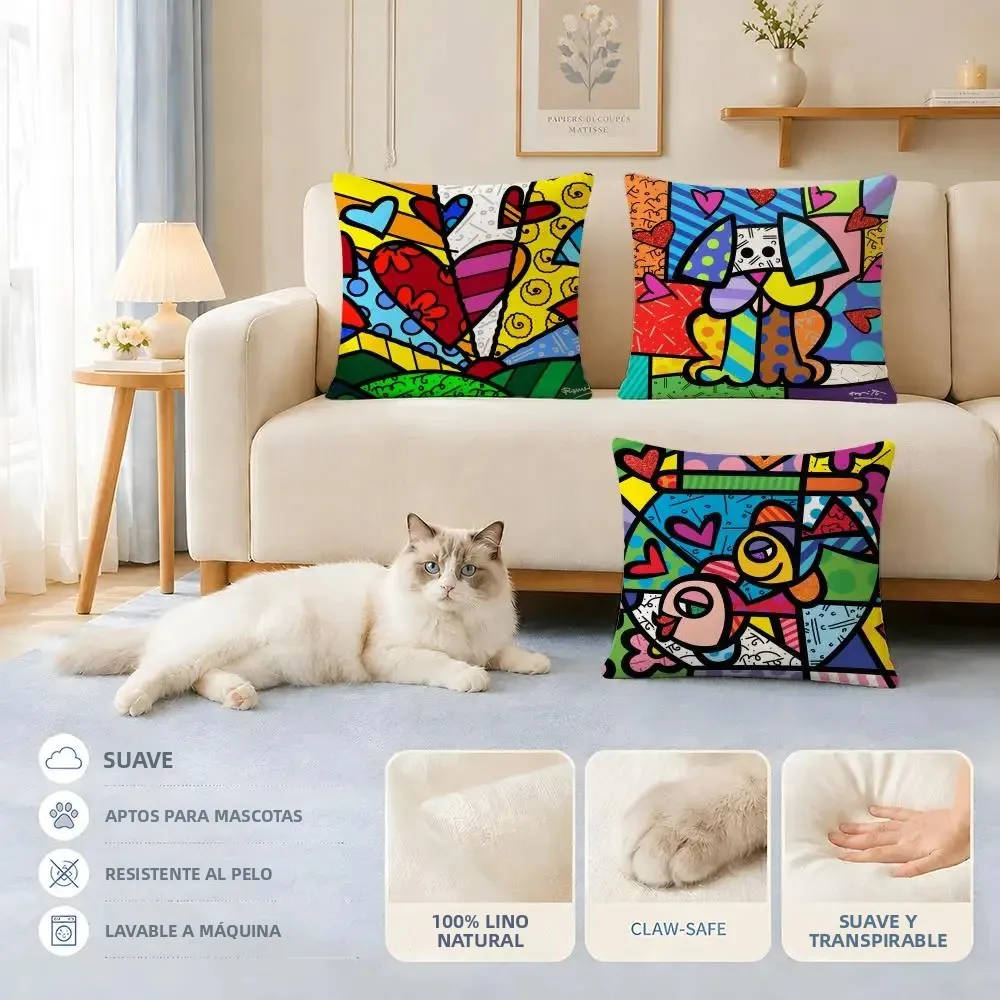 Fundas para cojines de sofá, aptas para gatos y perros, Artist B-BrittoS ArtS, funda decorativa para cojines, funda de almohada decorativa para sillas, 45x45, 40x40