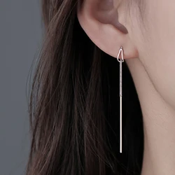 Drop Ear Line Long Hanging Earrings For Women Silver Gold Color Zircon Crystal Piercing Threader Earing Ear Accessories Jewelry