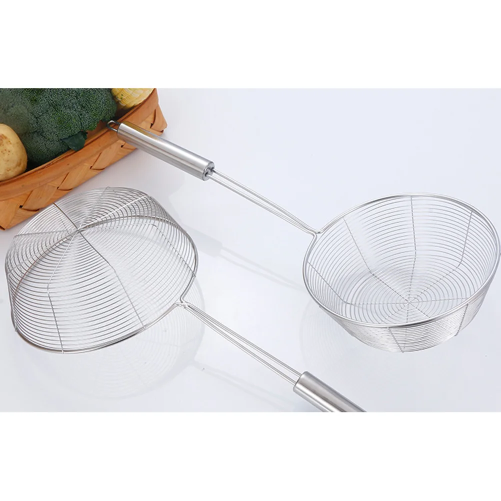 

18Cm Stainless Steel Mesh Colander Spoon Frying Oil Strainer Noodles Soup Kitchen Tool Long Handle Burn Resistant Easy