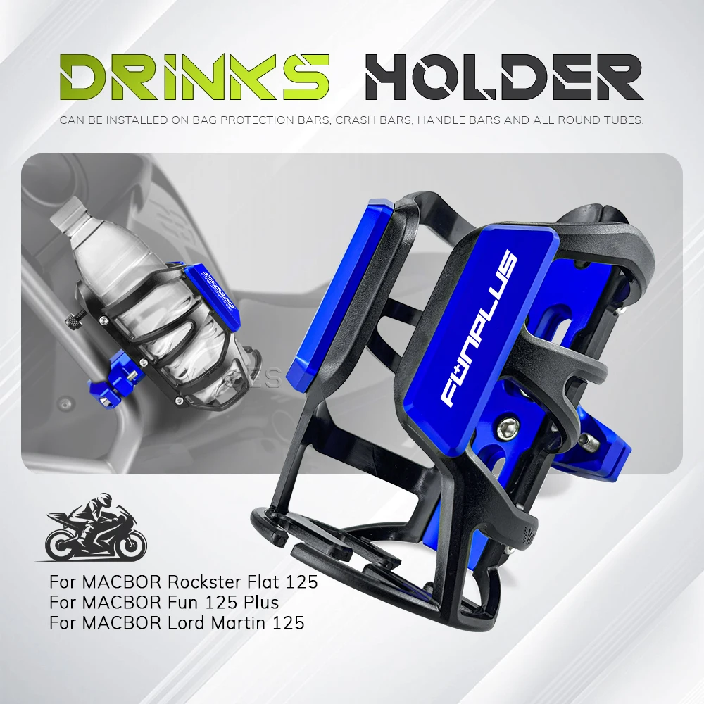 

Motorcycle Beverage Water Bottle Cage Drinks Holder Water Cup Holder For MACBOR Rockster Flat 125 Fun 125 Plus Lord Martin 125