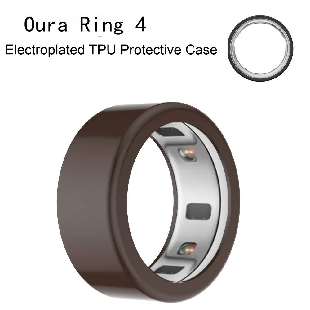 TPU Protective Case with Electroplated Finish for Oura Ring 4 (2024) Smart Ring, Anti-Collision & Dust-Proof Storage Cover