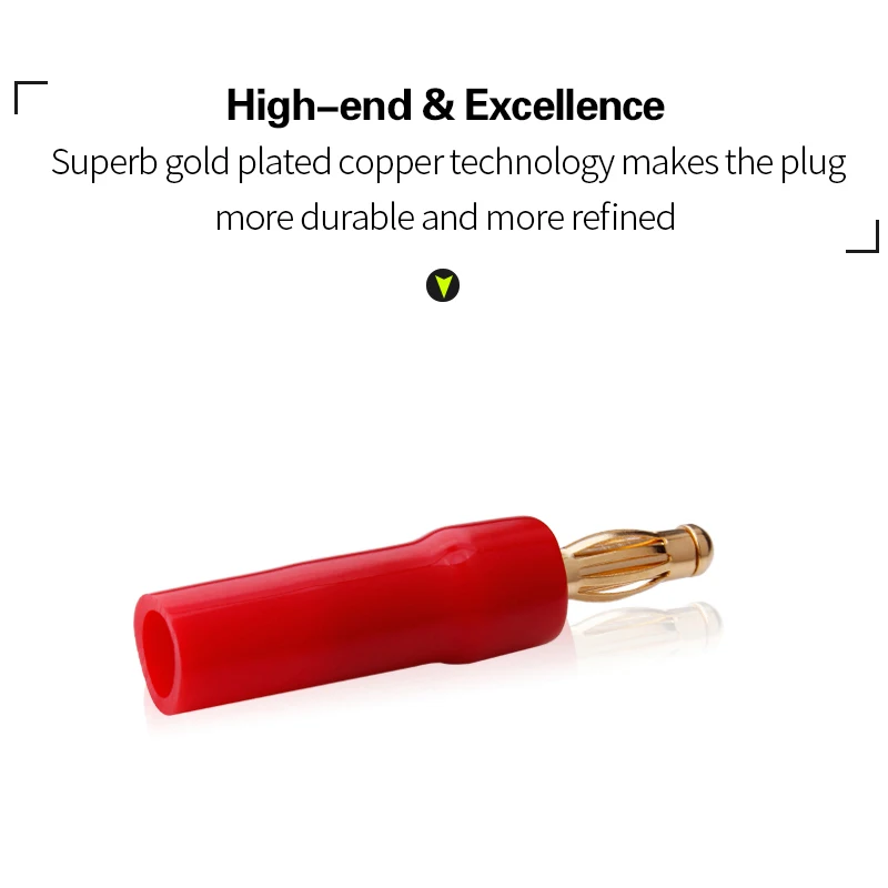 YYTCG 8 шт. 4 мм банановые заглушки позолоченный динамик разъем адаптер аудио провод разъем 1 пара черный и красный в силиконовой трубке