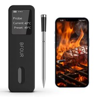 Wireless Meat Thermometer and Bluetooth 5.4 Household BBQ Thermometer with Long and Short Probes for Cooking,Grilling