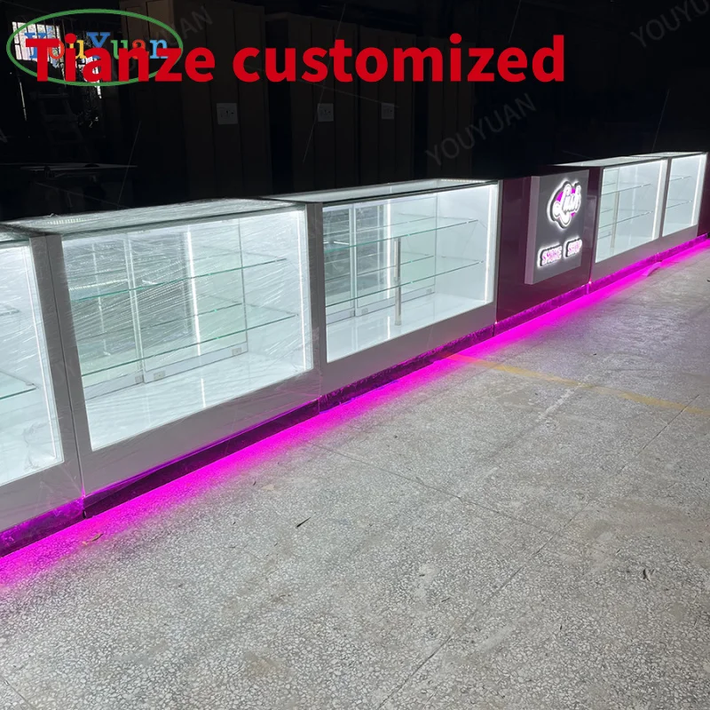 (customized)Locking glass smoke shop showcase 6 feet smoke shops supplies showcase cigar display humidor