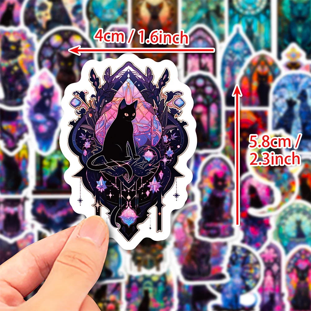 10/30/50 قطعة الملونة القوطية الأسود القط الزجاج ملصقات الجمالية الكتابة على الجدران ملصق للأمتعة الغيتار سجل القصاصات لعبة الشارات البلاستيكية باردة