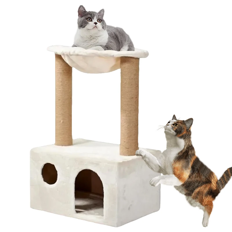 

YXT Cat tree Cat Tower for Indoor Cats 2 Styles Cat Activity Tree with Cat Scratching Posts Big Hammock and Removable Top Perch