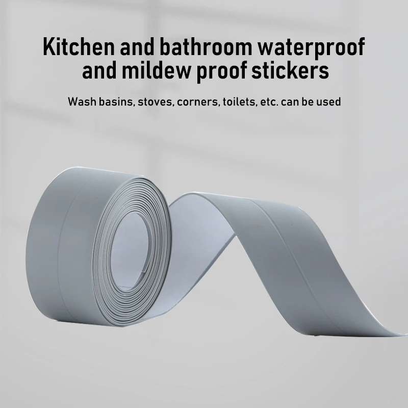 Seal Strip Anti-Collision Weatherproof Self Adhesive Caulk Strip Sealing Tape For Sink Bathroom Kitchen