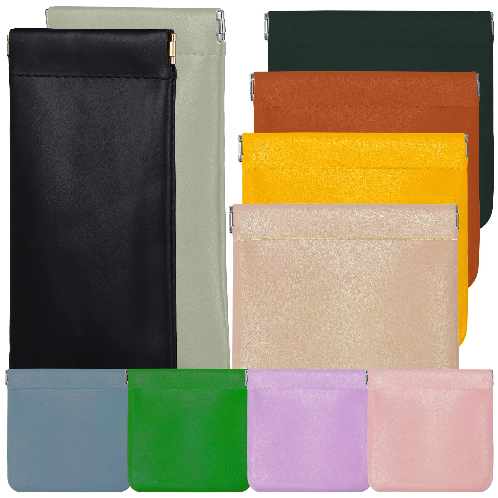 10 szt. Przenośna Torba do Przechowywania Mały Organizer na Kosmetyki Materiał PU Saszetka Podróżna na Kosmetyki Biżuterię Słuchawki Codzienne Użytkowanie Prezent dla Kobiet