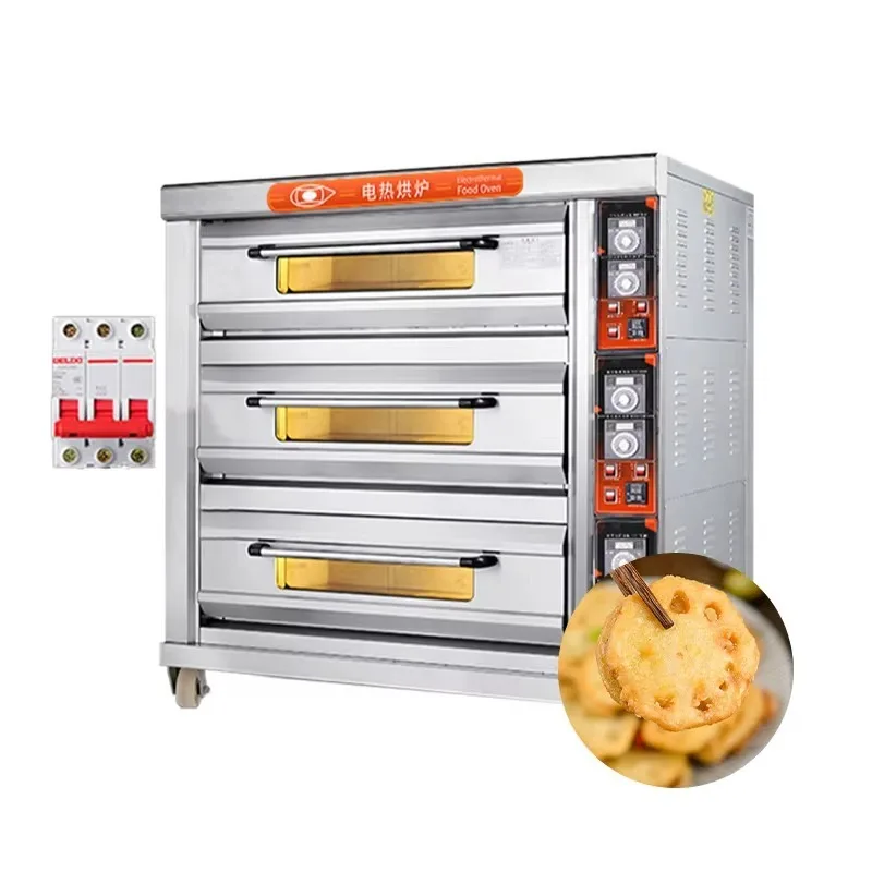 Electric Ovens Commercial Bread Bakery Ovens Automatic Large Capacity 3 Layer 9 Layer Baking Box