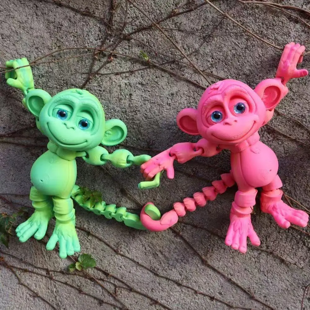3D Printing Monkey Crafts Figure Multi-joint Movable Funny Abstract For Home Desk Decoration Accessories Children's Unique Gift