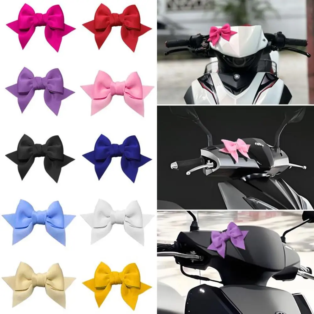 Fabric Scooter Bow Decoration Self Adhesive Multicolor Motorcycle Helmet Bow Lightweight Motorcycle Bow Ornament Girls Decor
