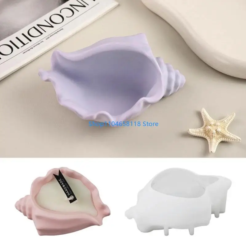 Beautiful Seashells Silicone Mold Conch Candlestick Resin Molds DIY Tabletop Plaster Ornament Molds Home Decors