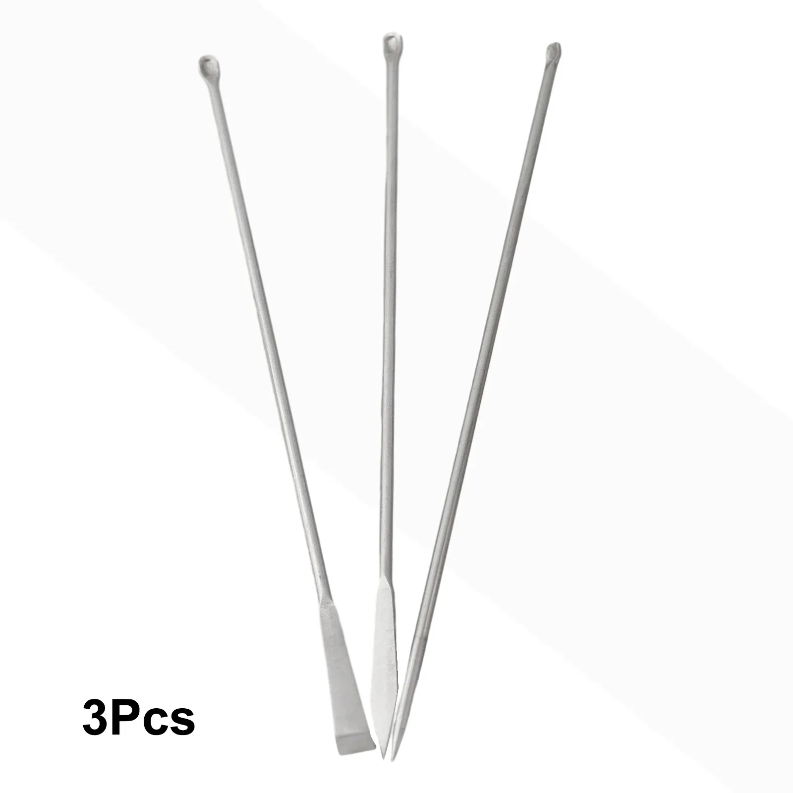 3 PCS Spoons Accessories Kitchen Silver Spatula Stainless Steel Approx 22cm 8 66 Inch For Lab Powder Measuring