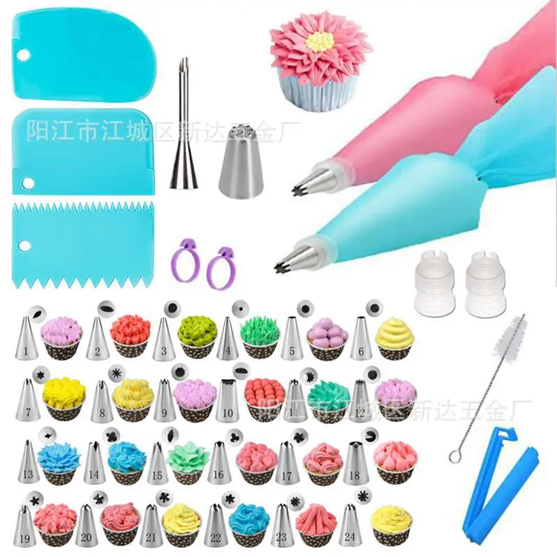 

Labeled 37Pcs Piping Nozzle Set Piping Pastry Bag Grass Puff Nozzle Brush Cake Decoration Accessories Silicone Mold For Pastry