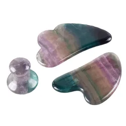 Natural Jade Massager Fluorite Gua Sha Board Mushroom Shaped SPA Massage Beauty and Wellness Durable Rounded Odourless