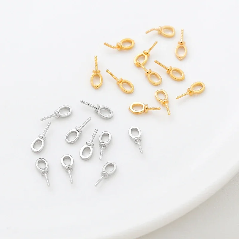 10 pieces Copper plated 18K gold thread pearl nail  DIY Making Jewelry Jewelry Discovery Necklace Bracelet Accessories Materials - view 6