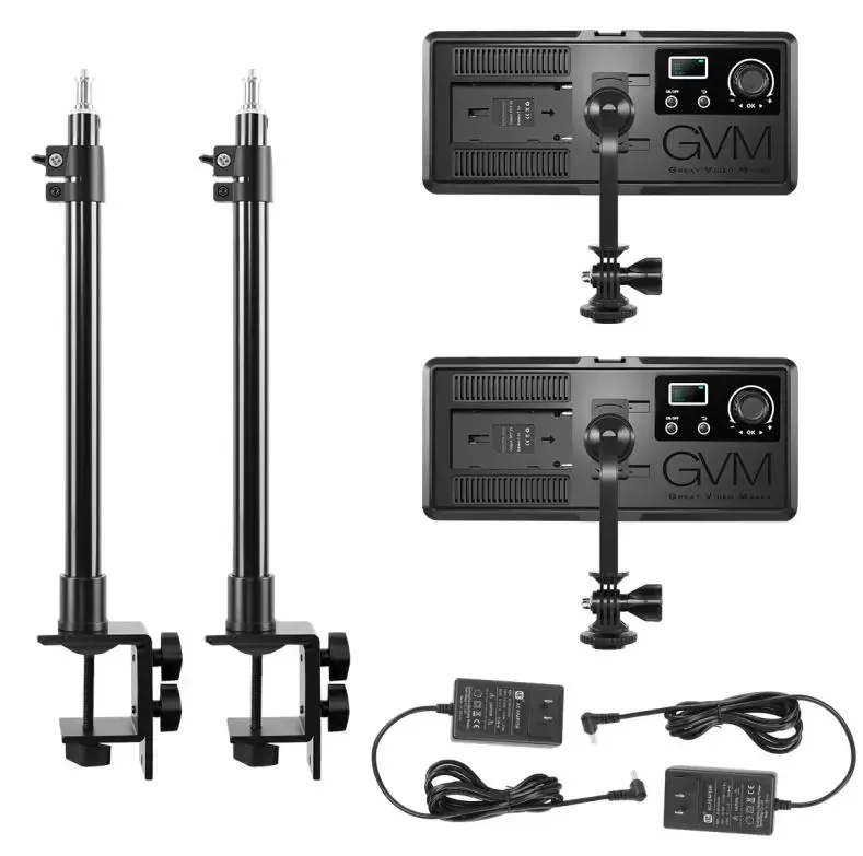 GVM 20W 2pcs RGB LED Video Light with APP Control Desk Photography Lighting for Youtube Live Gaming Photo Lamp Video Recording