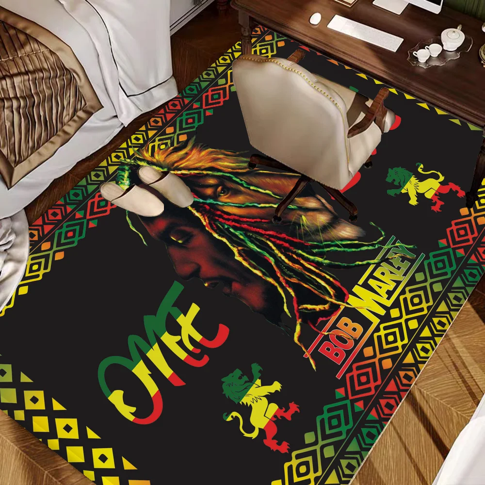 Bob Marley Reggae Music Jamaican Style Bathroom Mat Anti-slip Absorb Water Long Strip Cushion Bedroon Mat Hotel Decor Mat