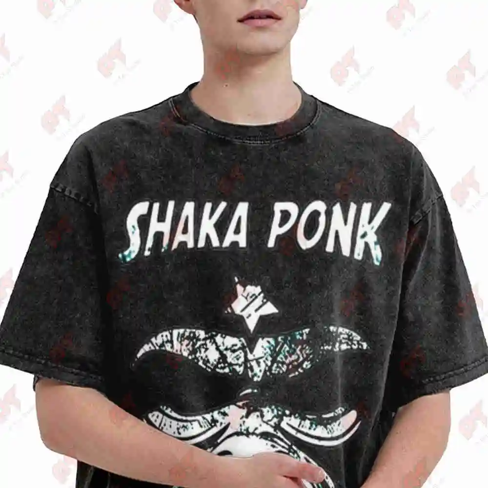 Shaka Ponk Skull Money Bag Vintage Washed Tee Pure Cotton T-Shirt