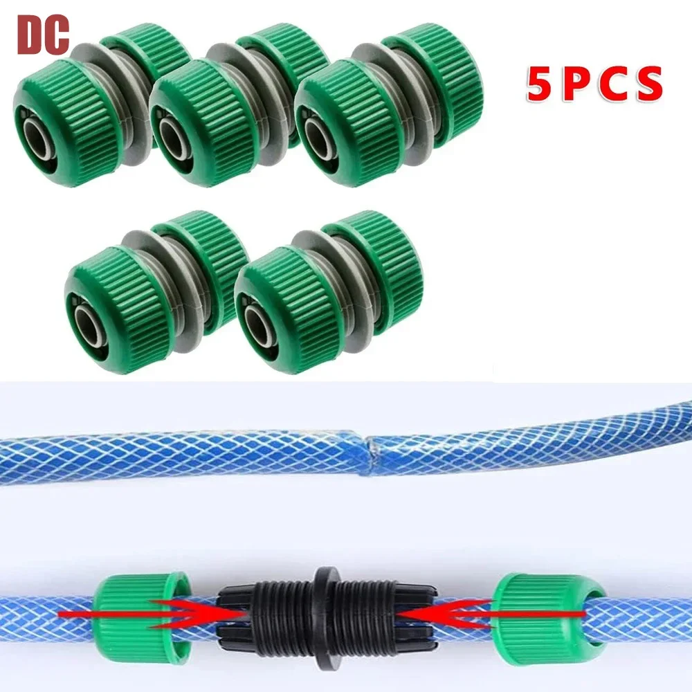 5 Pack 1/2 inch(12.5mm) Hose Repair Connector Extender for Join 1/2 inch Garden Hose Pipe Quick Repair Connection