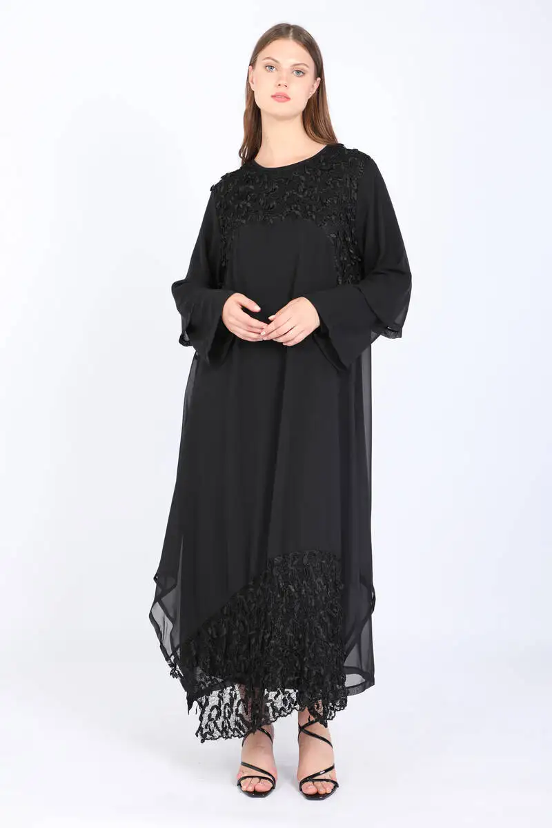 Women's Large Size Moving Dress Black