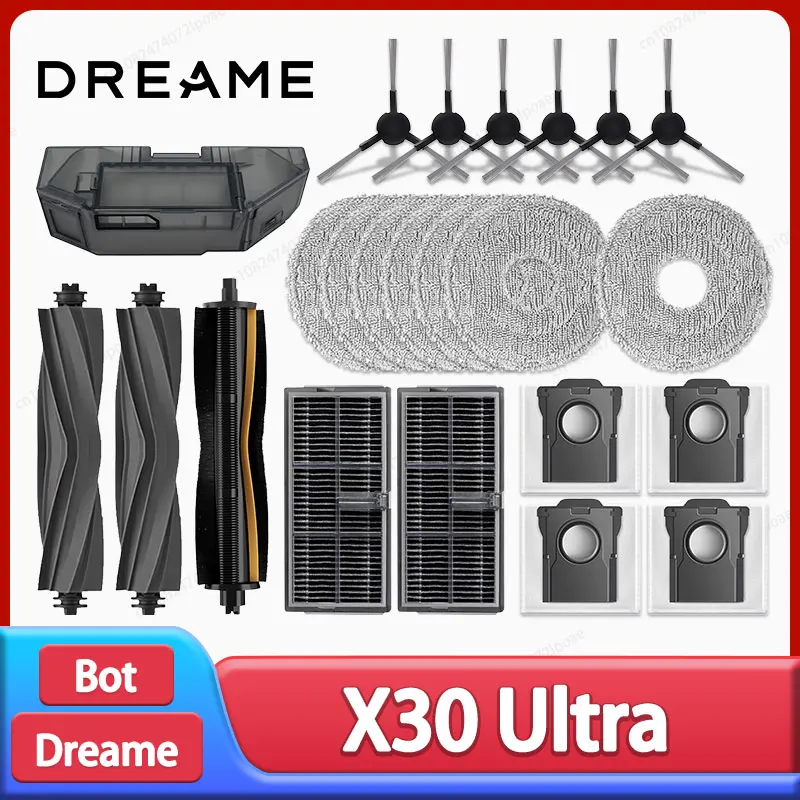 dreame-x30-ultra-x30-mestre-aspirador-de-po-acessorios-substituicao-escova-lateral-principal-filtro-hepa-mop-panos-saco-po-pecas-reposicao
