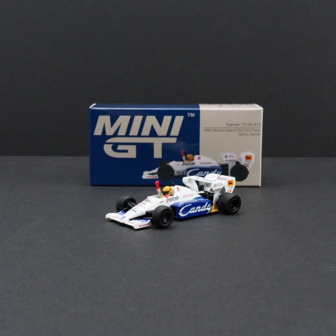 minigt-1-64-トーレマン-tg184-19-アイルトン・セナ-ダイキャストモデルカー