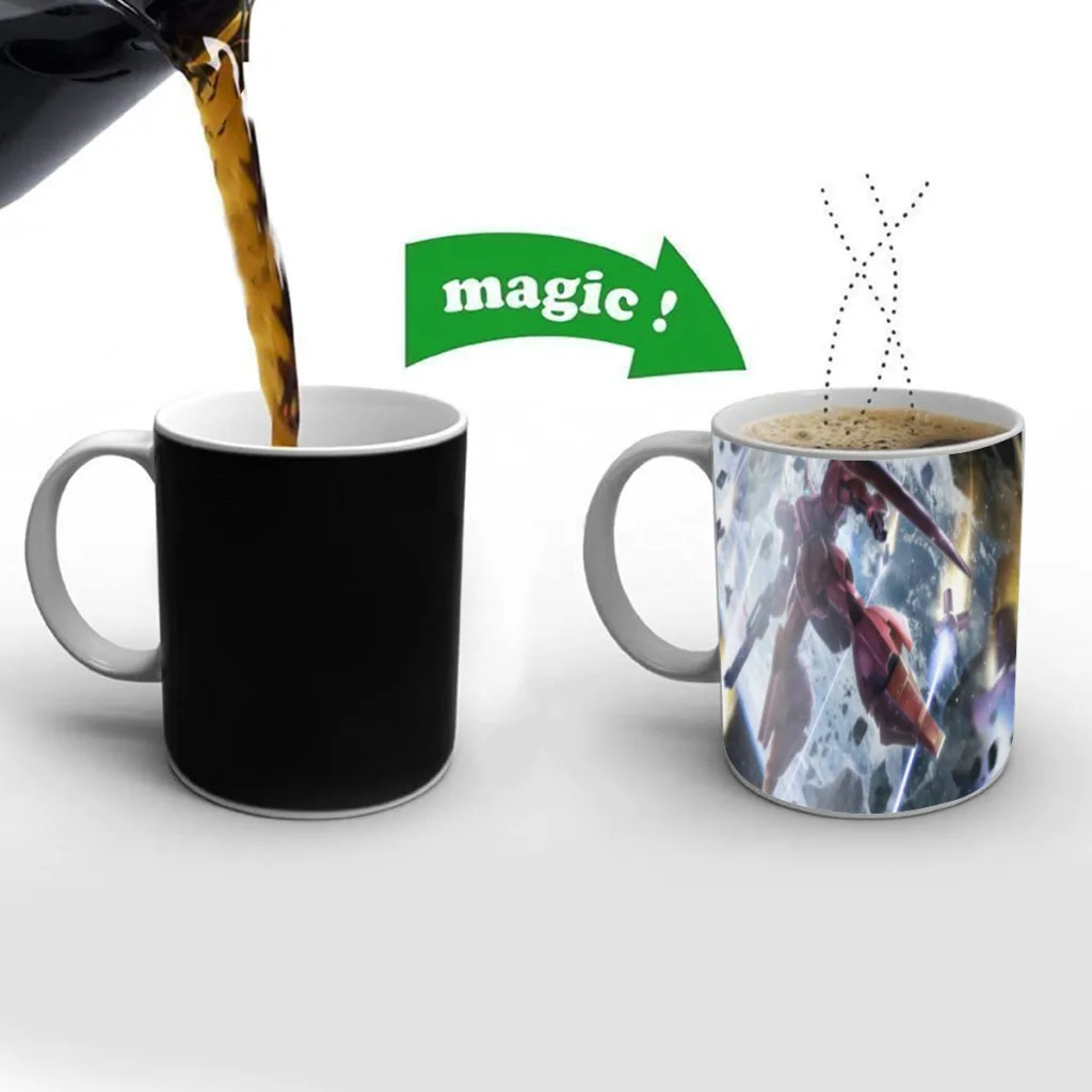 Gundam Classic Movie Color Changing Mug Magic Heat Sensitive Tea Cup Coffee Mug Gift Mug for Your Kids or Your Friends