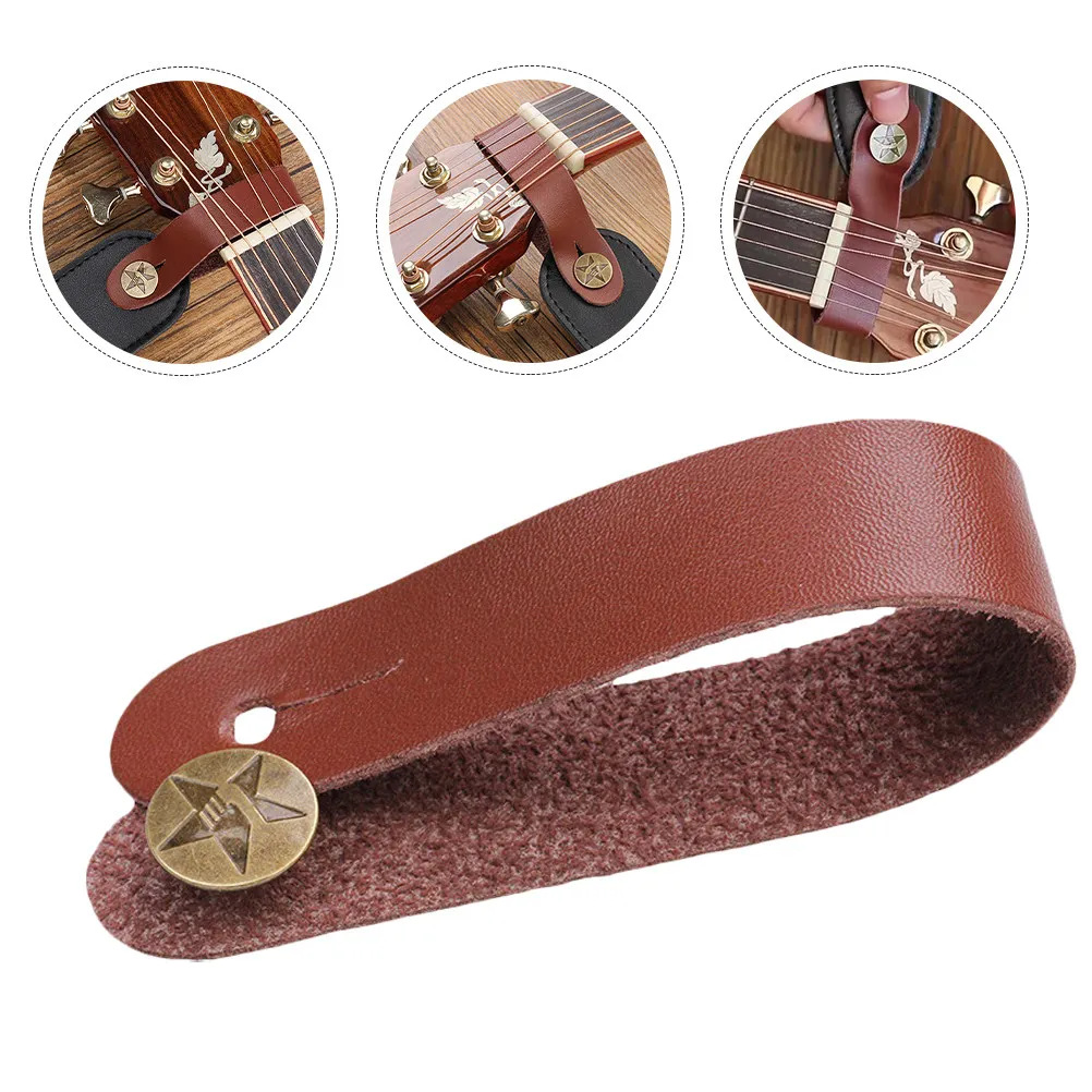 4Pcs Guitar Strap Lock Headstock Neck Strap PU for Acoustic Electric Bass Folk Guitar Wear Resistant Easy Install