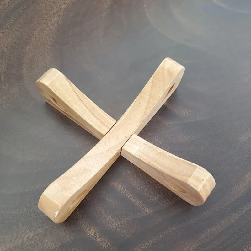 Estante para ollas cruzadas antiescaldaduras de madera maciza, mesa para freír el hogar, soporte para ollas aislado, soporte inferior de cazuela de madera extraíble para cocina