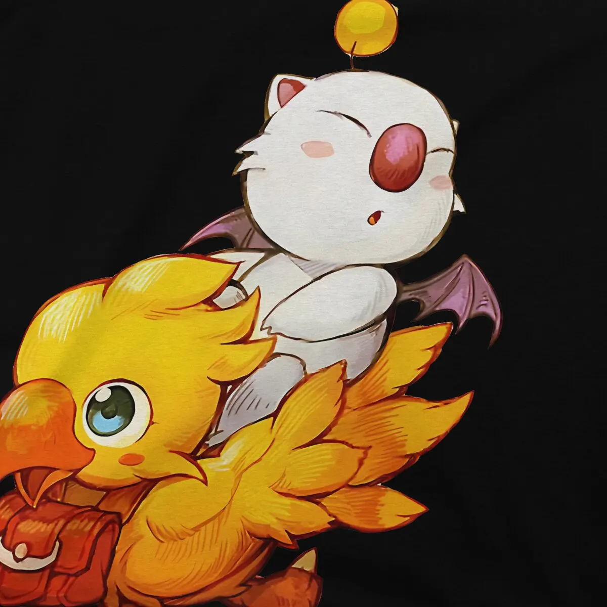 Final Fantasy Chocobo Moogle Tshirt Graphic Men Tops Vintage Fashion Summer Polyester Streetwear Harajuku T Shirt