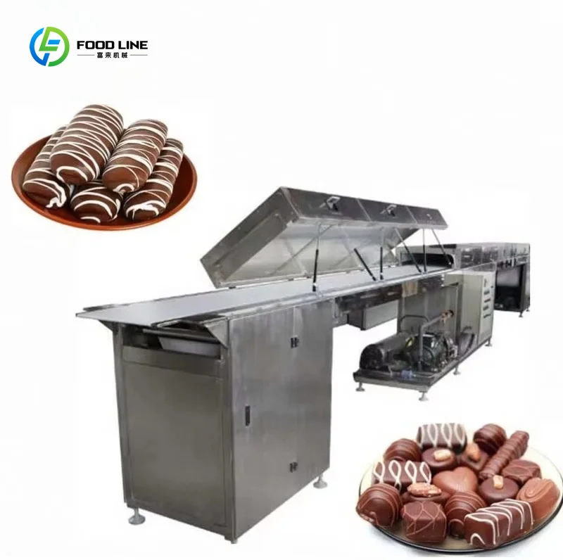 Chocolate Enrober Cooling Tunnel for Gummy Candies Commercial Production Equipment Custom