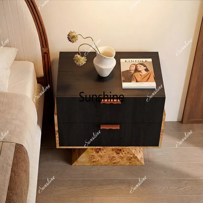 Medieval style modern bedroom bedside table retro small side cabinet minimalistT*