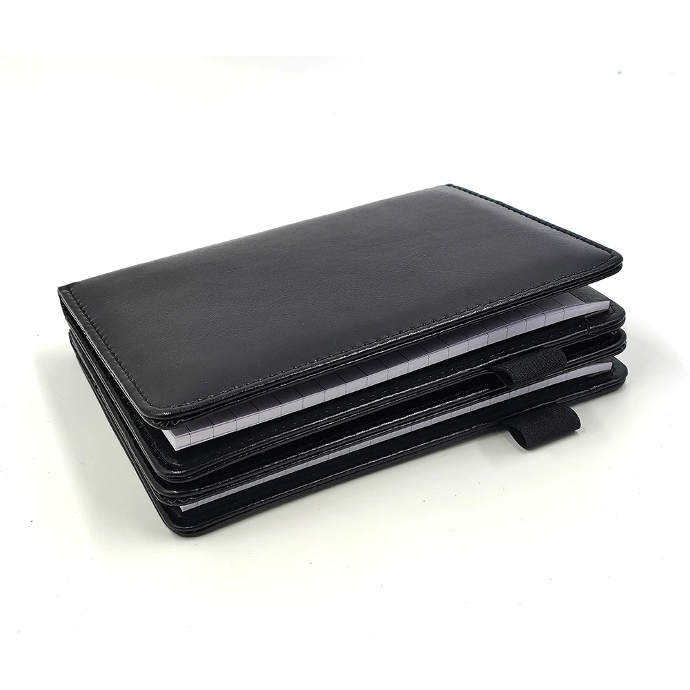 High Quality PU Leather Note Book Black A6 Portable Notepad Notebook With Pen 30 Sheets Sticky Notes Can Replaceable