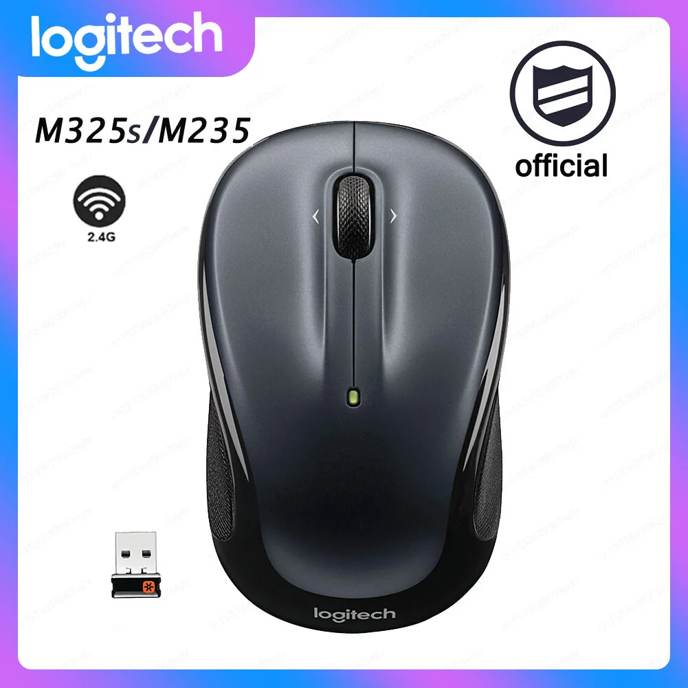 Logitech M325s M235 3 Buttons USB Wireless Mouse 1000 DPI 2.4G Unifying Receiver Mice Contour Shape And Texture Rubber Grip