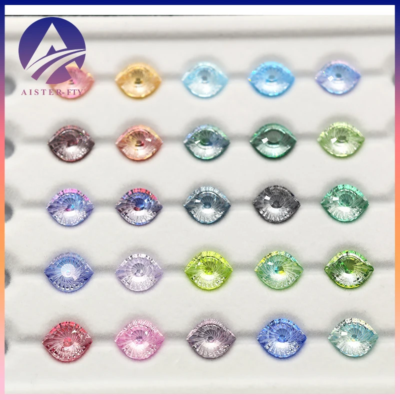 5A+ Rainbow Colors Eye cut Special Cut Cubic Zirconia Vibrant Colors Loose Gemstones for Jewerly Making DIY