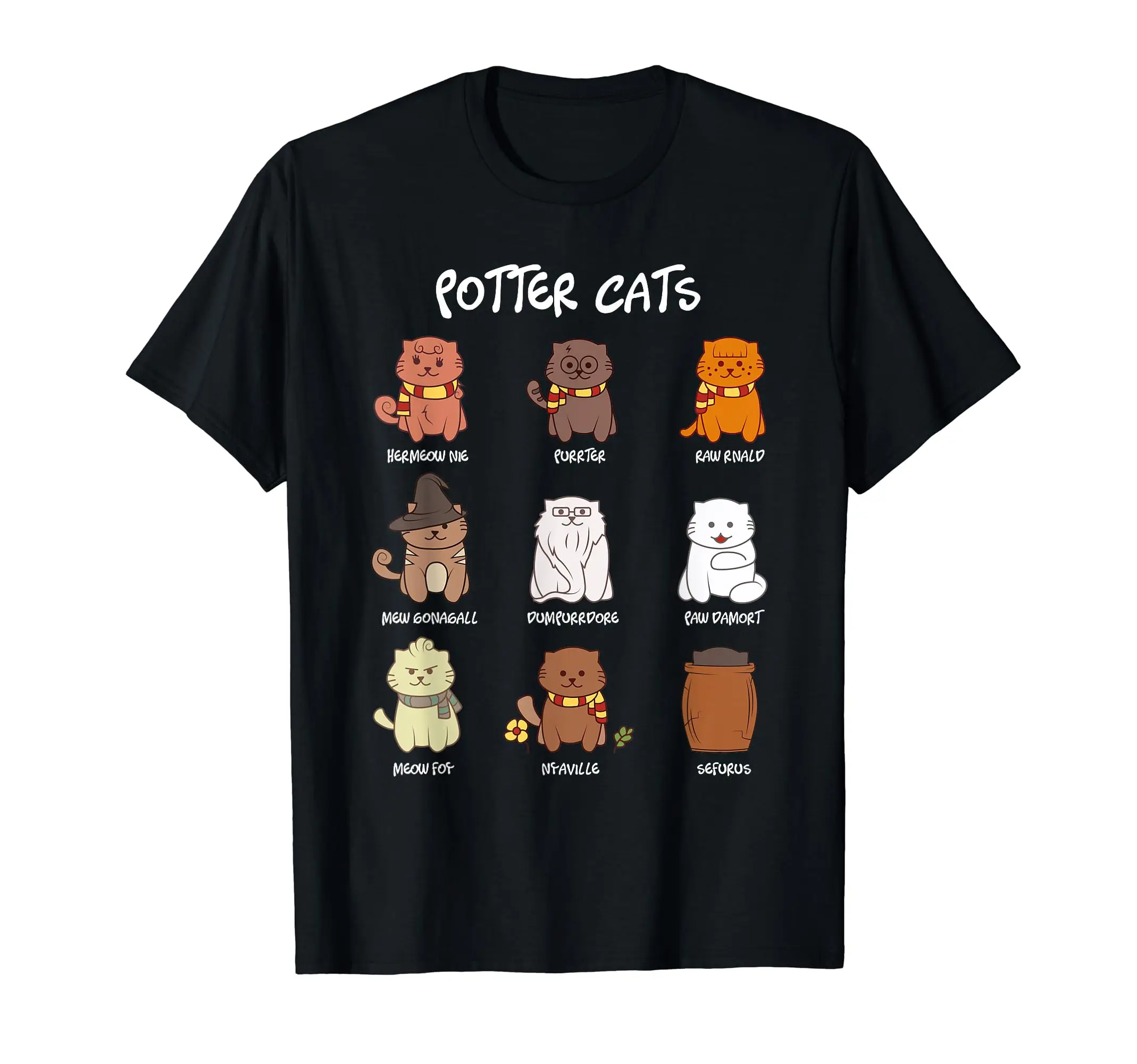 

Potter Cats For Cat Lover T-Shirt Soft Comfortable Easy to Wear Simple Practical not Easy to Shrink Durable Short Sleeves